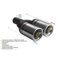 Universal Exhaust Tail Pipe Muffler Tip round 80mm lenght 200mm mounting diameter 50mm-2