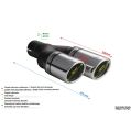 Universal Exhaust Tail Pipe Muffler Tip round 100mm lenght 200/180mm mounting diameter 60mm-2