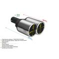 Universal Exhaust Tail Pipe Muffler Tip round lenght 200/180mm mounting diameter 50mm-2