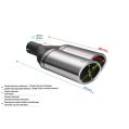 Universal Exhaust Tail Pipe Muffler Tip oval 220×80mm lenght 220mm mounting diameter 60mm-2