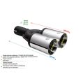 Universal Exhaust Tail Pipe Muffler Tip round 80mm lenght 200mm mounting diameter 55mm-2
