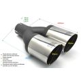 Universal Exhaust Tail Pipe Muffler Tip round 90mm lenght 220mm mounting diameter 55mm-2