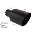 Universal Exhaust Tail Pipe Muffler Tip round 100mm lenght 120mm mounting diameter 60mm-2
