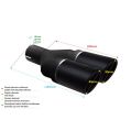 Universal Exhaust Tail Pipe Muffler Tip round 90mm lenght 220mm mounting diameter 50mm-2