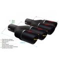 Universal Exhaust Tail Pipe Muffler Tip round 90mm lenght 225/205mm mounting diameter 50mm-1