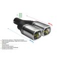 Universal Exhaust Tail Pipe Muffler Tip rectangular 80×65mm lenght 200mm mounting diameter 60mm-2