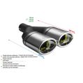 Universal Exhaust Tail Pipe Muffler Tip oval 120×80mm lenght 250mm mounting diameter 50mm-2