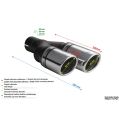 Universal Exhaust Tail Pipe Muffler Tip round 90mm lenght 225/205mm mounting diameter 50mm-2