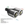 Universal Exhaust Tail Pipe Muffler Tip round 100mm lenght 230mm mounting diameter 60mm-2